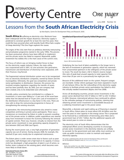 Pdf Lessons From The South African Electricity Crisis
