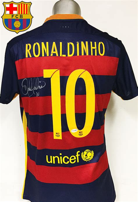 Sold Price Ronaldinho Barcelona Rare Signed Jersey March 5 0118