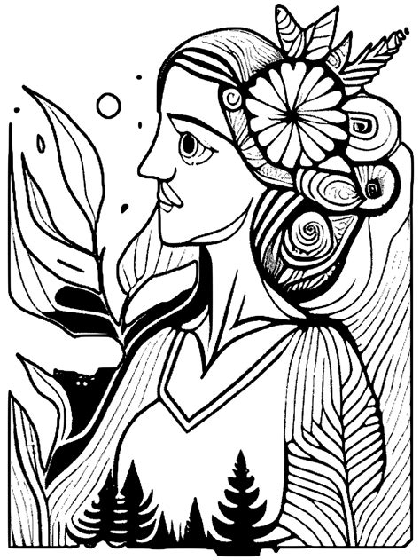 Mother Nature Adult Coloring Page · Creative Fabrica