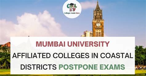 Mumbai University Affiliated Colleges In Coastal Districts Postpone Exams