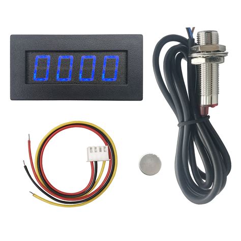Digiten 4 Digital Led Tachometer Rpm Speed Meterhall Proximity Switch