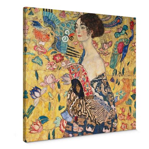 Tableau sur toile Klimt La Dame à l Eventail wall art fr