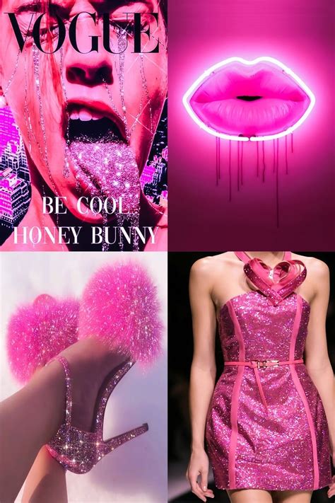 boujee pink neon photo collage kit hot pink aesthetic baddie etsy collage design art collage