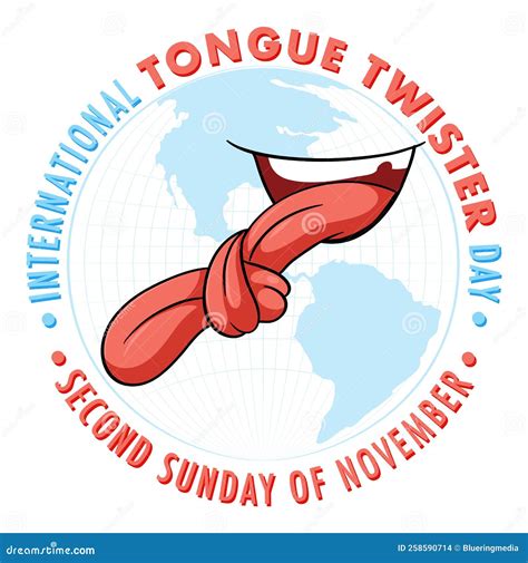 International Tongue Twister Day Banner Design Stock Vector
