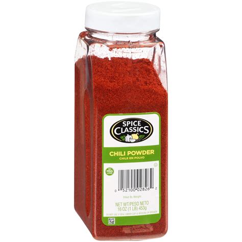 Spice Classics Chili Powder 16 Oz One 16 Ounce Container Of Ground