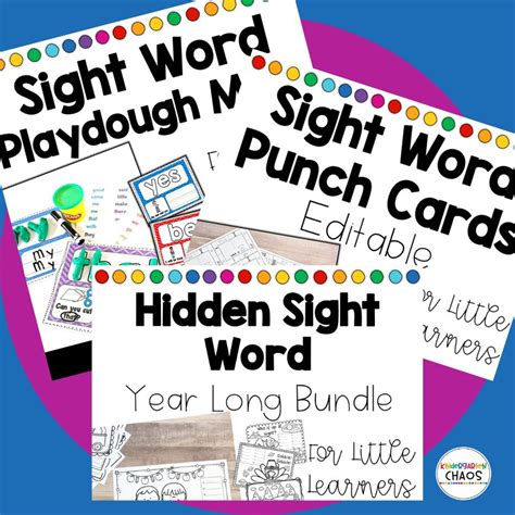 Sight Word Activities For Kindergarteners Kindergarten Chaos