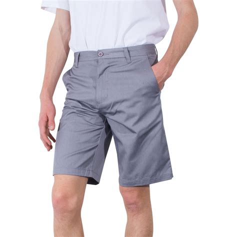 Mens Shorts Burnside Basic Solid Twill Chino Cell Phone Pocket Short