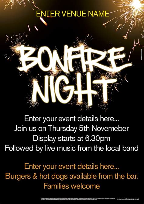 Bonfire Night Flyer A5 Firework And Bonfire Night Q4 Oct Dec