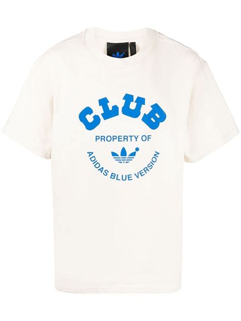 Adidas Originals Logo Print T Shirt In Nude ModeSens