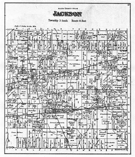 1880 Map Of Jackson Township Allen County Ohio