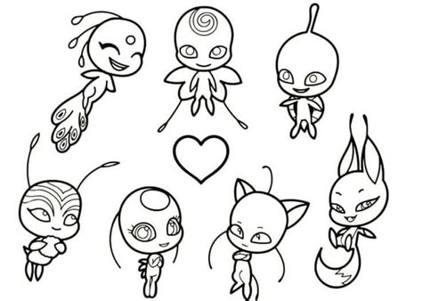 Kwamis Miraculous Ladybug Coloring Page Free Printable Coloring Pages