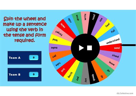 Tenses Wheel Irregular Verbs With English Esl Powerpoints The Best