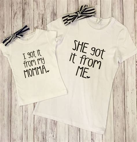 mommy and me mommy and me shirts mommy daughter i get it from my momma personalized t shirts