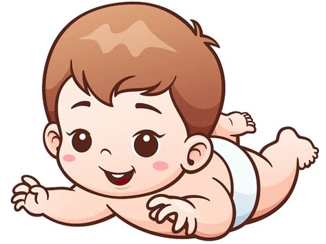 Cartoon Cute Baby Learn To Crawl Premium Vector