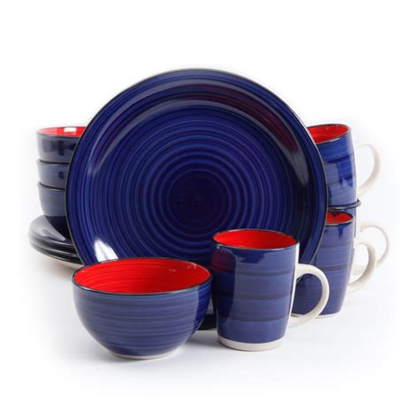 Gibson Color Fling 12pc Dinnerware Set Cobaltred