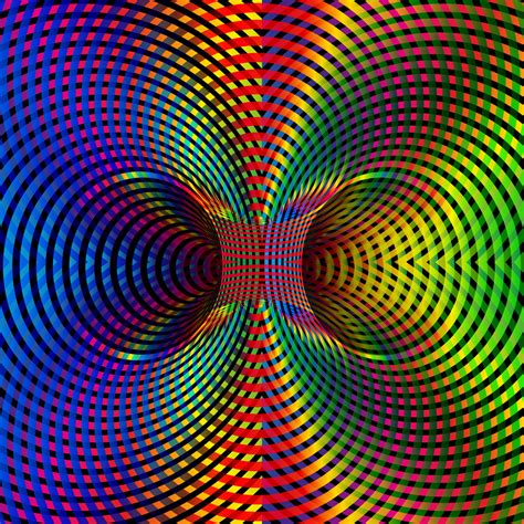 Wormhole Optical Illusion Iridescent Double Worm Hole Colorful