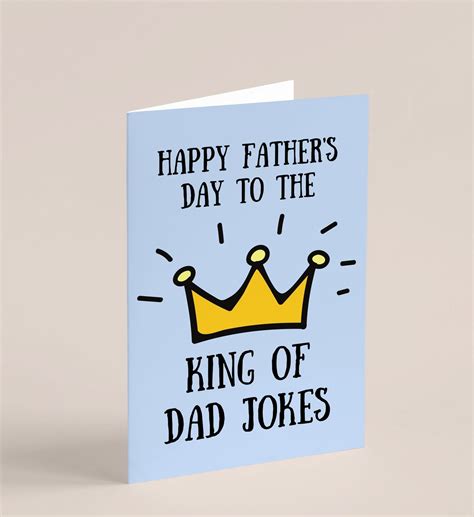 King Of Dad Jokes Fathers Day Card Unique Wall Art From Moonshine Prints