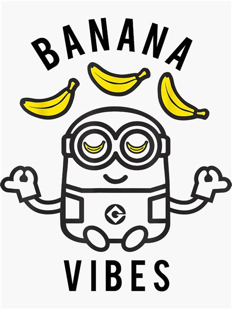 Despicable Me Minions Banana Vibes Meditation Minion Sketch Sticker