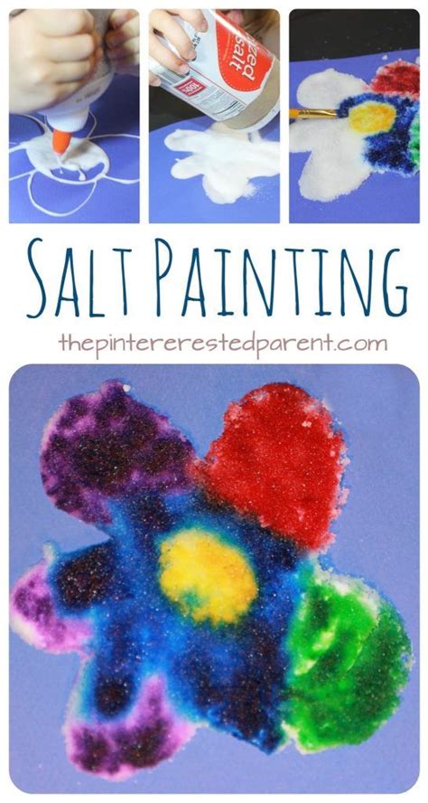 Watercolor And Salt Paintings Salt Painting Process Art Preschool