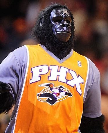 The phoenix suns' gorilla is the latest injury victim, as he suffered a bloody nose courtesy a it started just before 6:30p.m., police said. Suns Gorilla mascot got a bloody nose after being punched by Heat fan | Larry Brown Sports