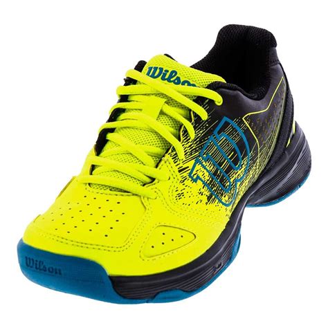 Wilson Juniors Kaos Comp Tennis Shoes In Safety Yellow And Black