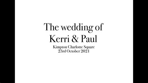 Kerri And Paul Wedding Trailer Youtube