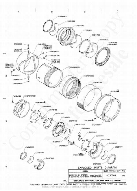 Olympus 35 70mm F4 Exploded Parts Diagram Service Manual Download