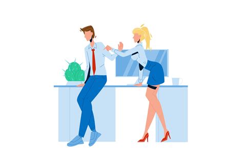 Woman Employee Harassment Man Colleague Vector Illustration By Sevector