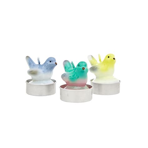 Set of 4 Bird Shaped Tea Light Candles By Rice DK - Vibrant Home