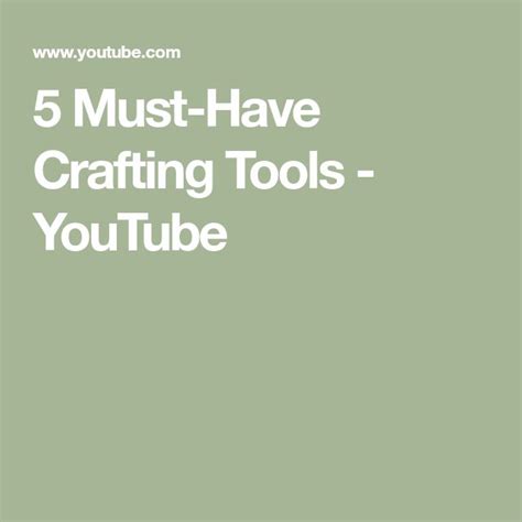 5 Must Have Crafting Tools YouTube Craft Tools Crafts Card Tutorials