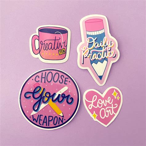 Sticker Pack Cute Art Set Etsy