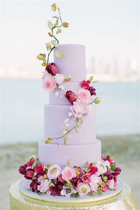 Wedding Ideas By Pantone Colour Pink Lavender Cake Chwv Lavender Wedding Cake Gold