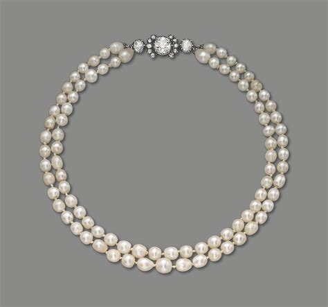 an antique natural pearl cultured pearl and diamond necklace christie s