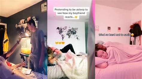 Pretend To Be Sleeping Bf Reaction Cute Couples💕😍 Youtube