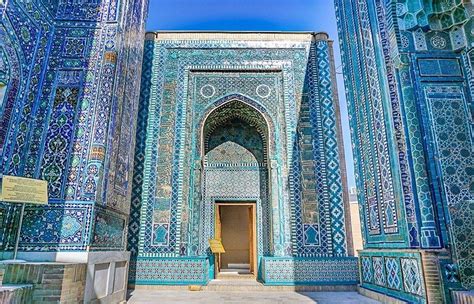 Intricate Blue Tiled Mosque In Samarkand Uzbekistan Traveling To