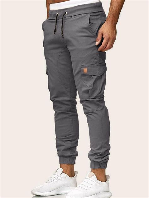 Men Flap Pocket Drawstring Cargo Pants Pants Outfit Men Track Pants