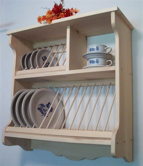 Plate Rack Wood Wooden Wall Mount Fiestaware New Free Shipping Wooden