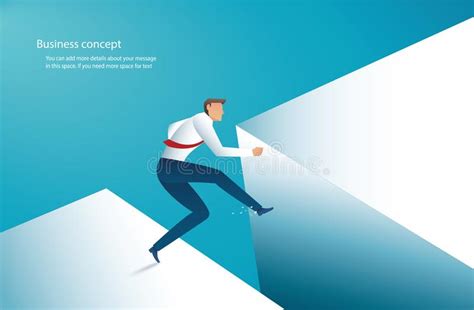 Businessman Jump Over Gap To Success Vector Illustration Eps10 Stock