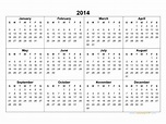 2014 Calendar - Blank Printable Calendar Template in PDF Word Excel