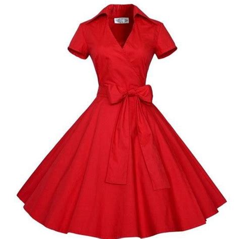 Red Black Summer Dress Audrey Hepburn Women Polka Dot Vintage