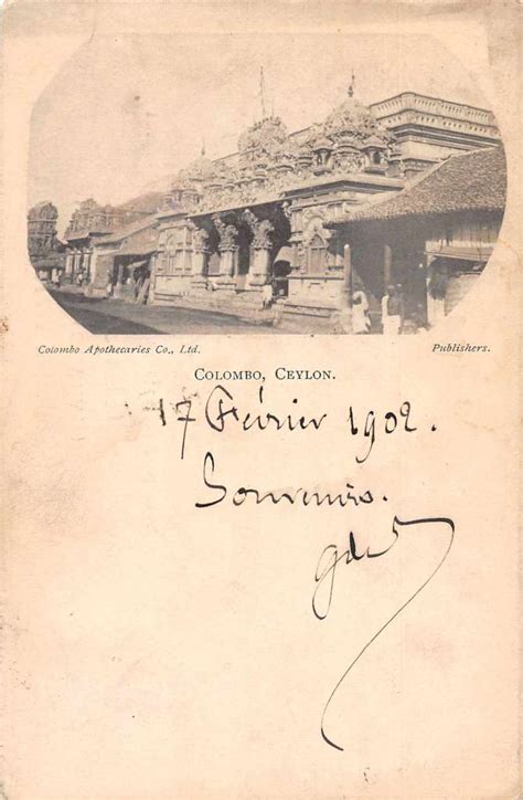 Colombo Ceylon Temple Street Scene Antique Postcard J74529 Mary L Martin Ltd Postcards