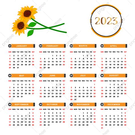 2023 Calendar Planner Vector Art Png 2023 Calendar With Black Yellow