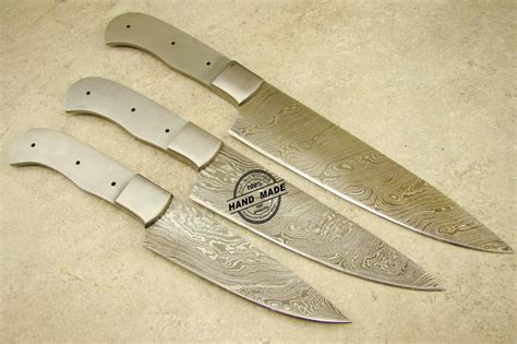 Lot Of 3 Pcs Professional Chef Knife Blank Blade Custom Handmade