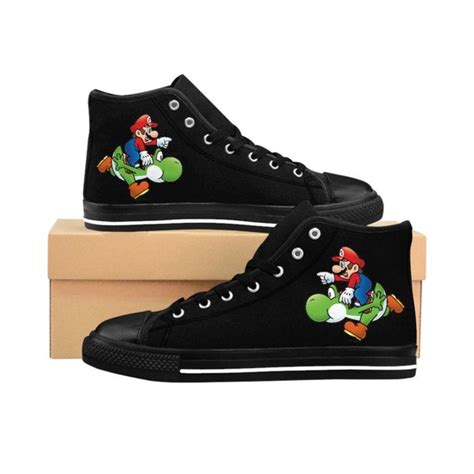 Yoshi And Super Mario Shoes Custom Super Mario Sneakers For Etsy