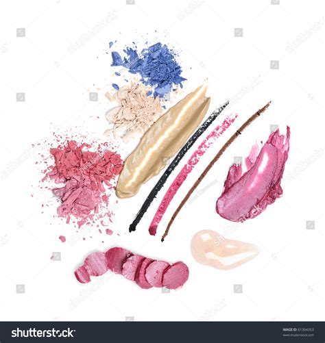 Abstract Smeared Cosmetics And Makeup On White Background
