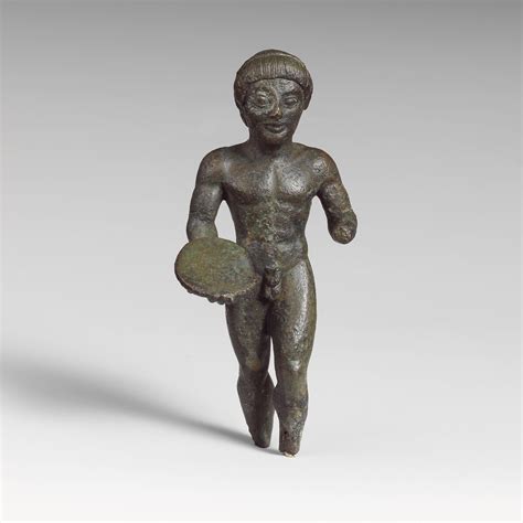 Bronze Statuette Of A Discus Thrower Etruscan Classical The
