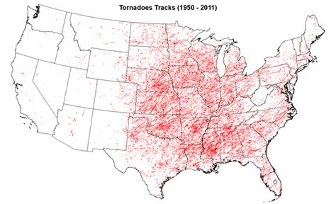 On The Brink Historic Tornado Map Of The Us
