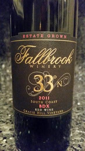 2009 Fallbrook Winery Bdx 33n Gracie Hill Vineyard Usa California