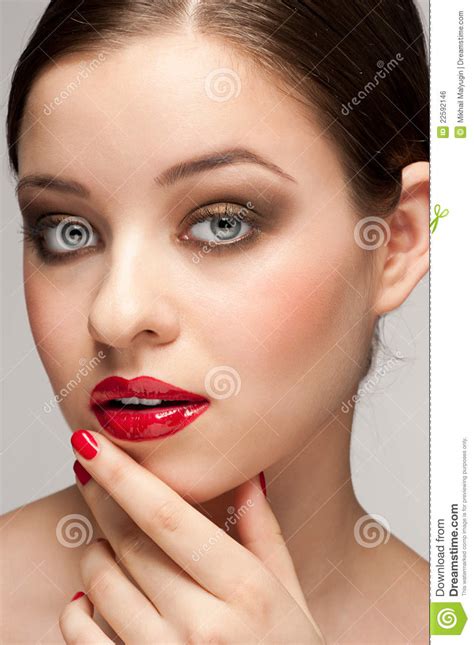 Woman With Red Lipstick Royalty Free Stock Image Image