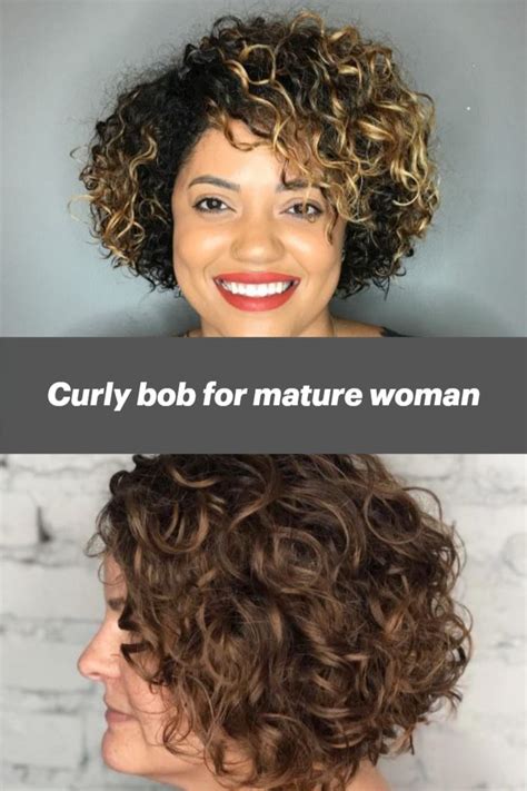 Curly Bob For Mature Woman Curly Bangs Bob With Bangs Curly Bob Hairstyles Cool Hairstyles